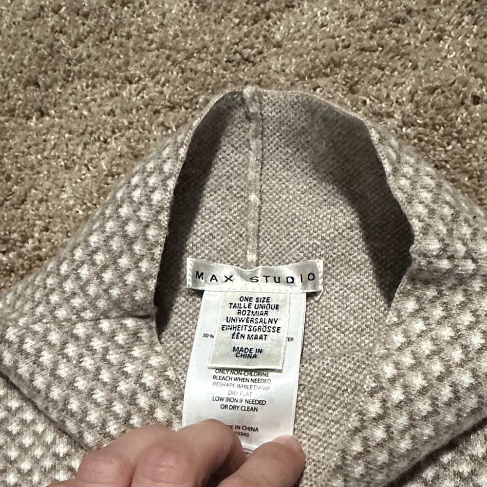 Max Studio Patterned Poncho - Picture 3 of 3